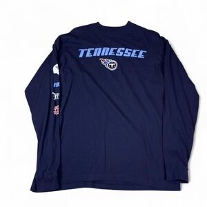 Majestic Tennessee Titans Long Sleeve Mens XL Navy Cotton NFL